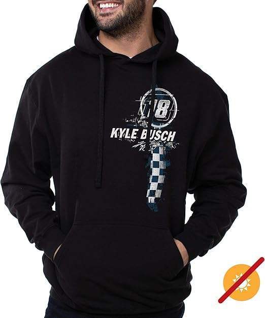 NASCAR Hooded Sweatshirt - Kyle Busch - 8 White by DelSol for Men - 1 Pc T-Shirt (S)