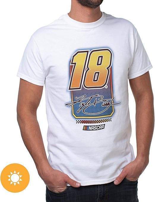 NASCAR Mens Classic Crew Tee - Kyle Busch - 10 White by DelSol for Men - 1 Pc T-Shirt (M)