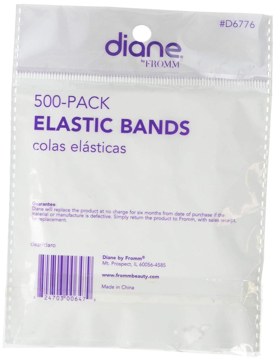 D6776 Elastic Bands Clear 500 Pack
