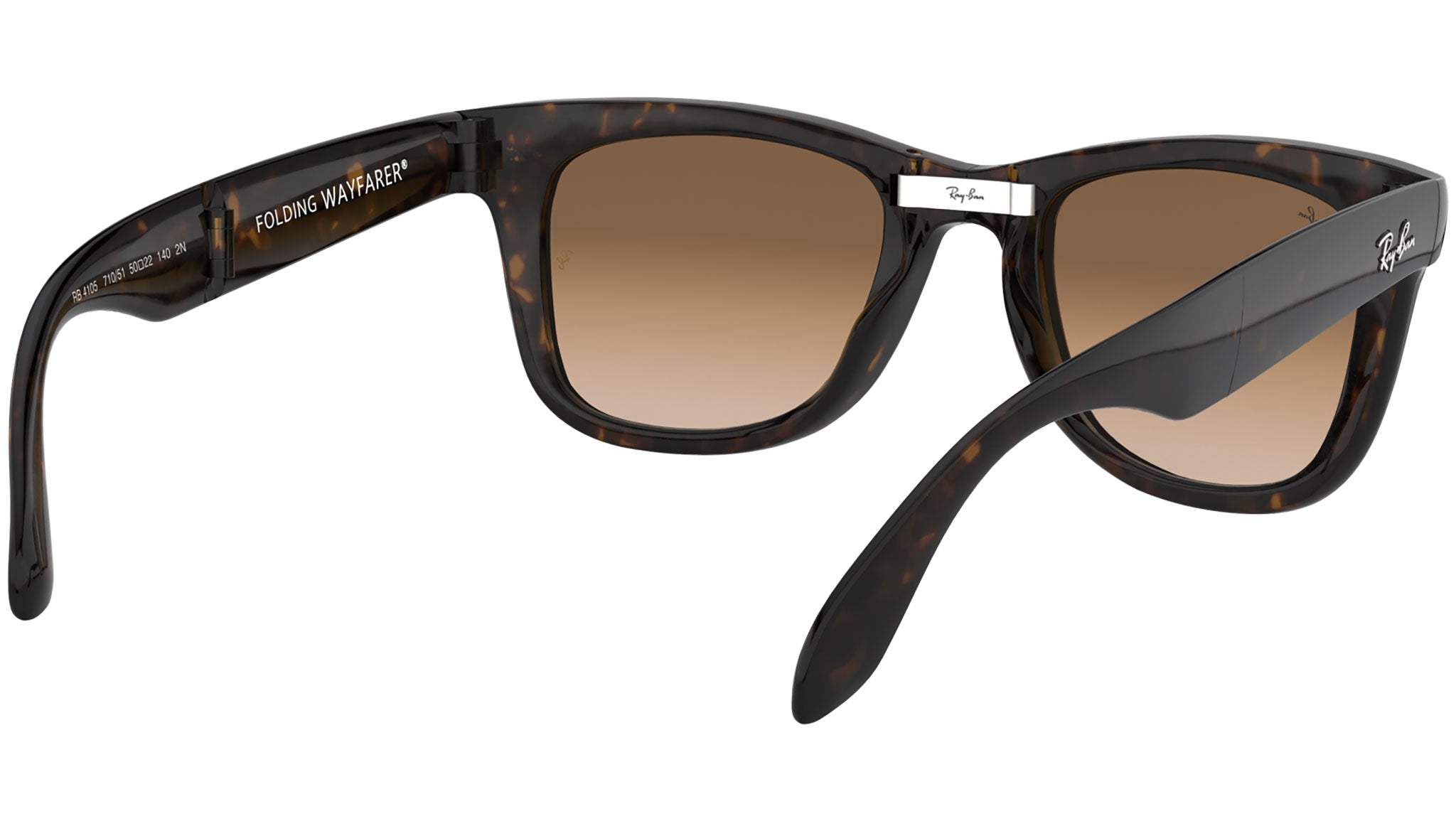 Ray Ban RB 4105 710-51 Folding Wayfarer - Tortoise-Light Brown Gradient by Ray Ban for Unisex - 50-22-140 mm Sunglasses