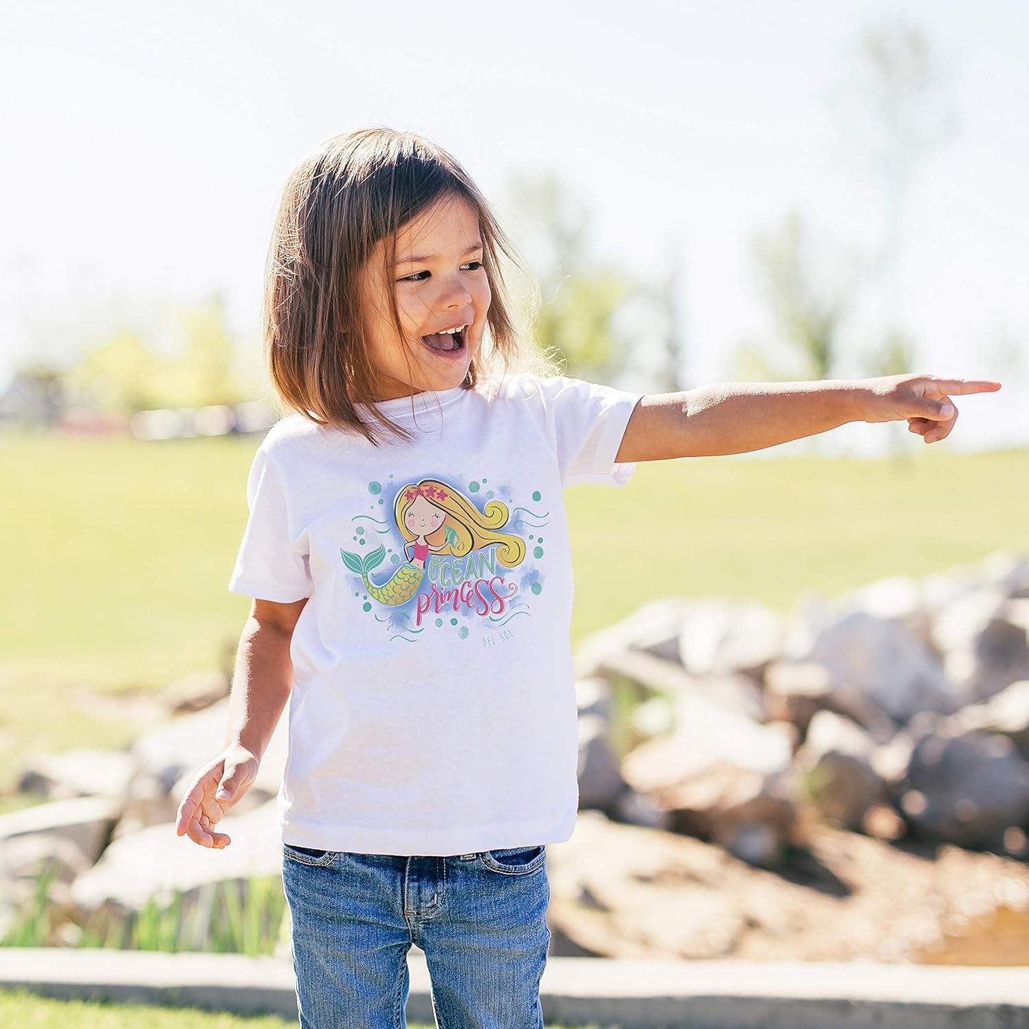 Kids Crew Tee - Ocean Princess by DelSol for Kids - 1 Pc T-Shirt (2T)
