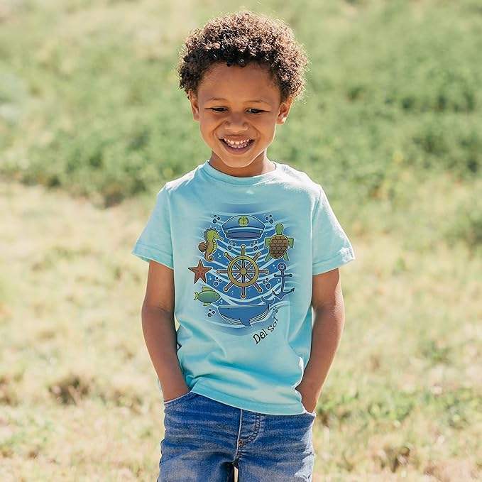 Kids Crew Tee - Sea Adventure by DelSol for Kids - 1 Pc T-Shirt (3T)