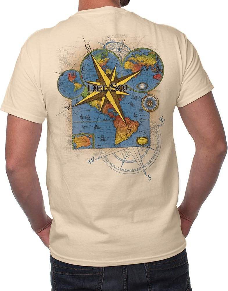 Men Classic Crew Tee - Lost Atlas by DelSol for Men - 1 Pc T-Shirt (Large)
