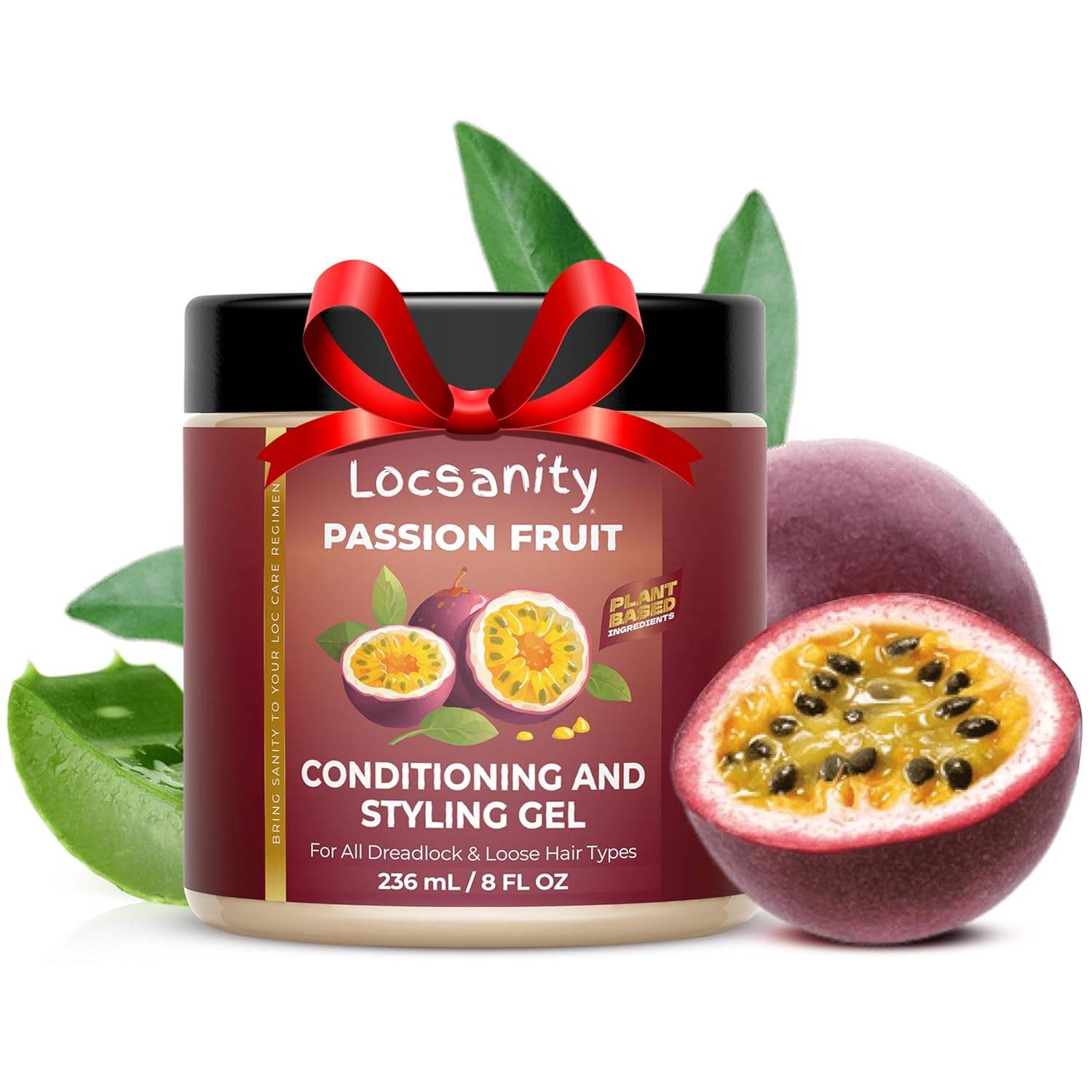Locsanity Passion Fruit Conditioning, Styling, Rolling, Twisting, Locking Gel - Dreadlocks, Locs, Sisterlocks, Loose Natural Hair, Braidlocs