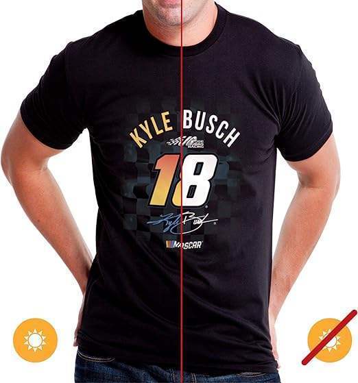 NASCAR Mens Classic Crew Tee - Kyle Busch - 2 Black by DelSol for Men - 1 Pc T-Shirt (L)