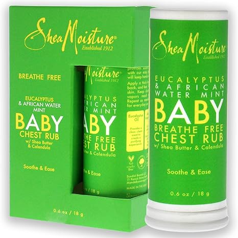 Eucalyptus and African Water Mint Baby Chest Rub - Pack of 2 by Shea Moisture for Unisex - 0.6 oz Ointment