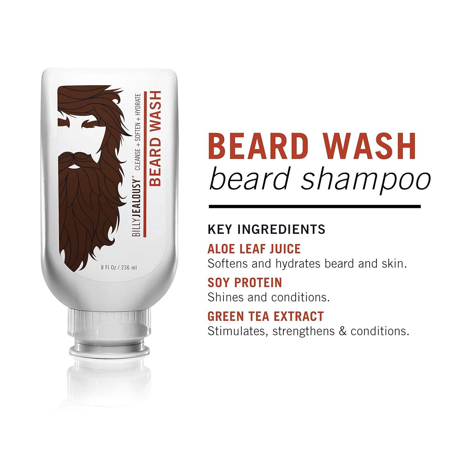 Beard Wash by Billy Jealousy for Men - 8 oz Beard Wash