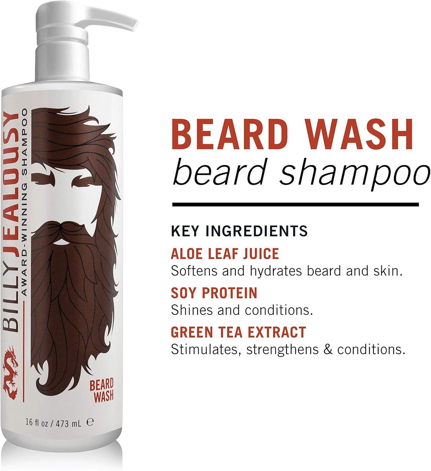 Beard Wash by Billy Jealousy for Men - 16 oz Beard Wash