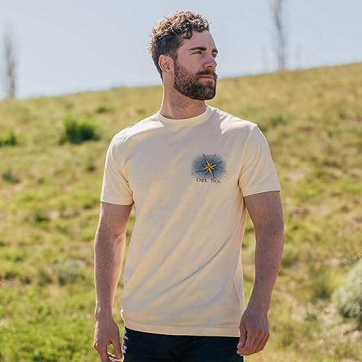 Men Classic Crew Tee - Lost Atlas by DelSol for Men - 1 Pc T-Shirt (Large)