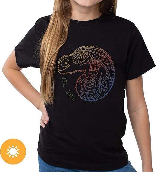 Girls Crew Tee - Chameleon - Black by DelSol for Women - 1 Pc T-Shirt (YL)