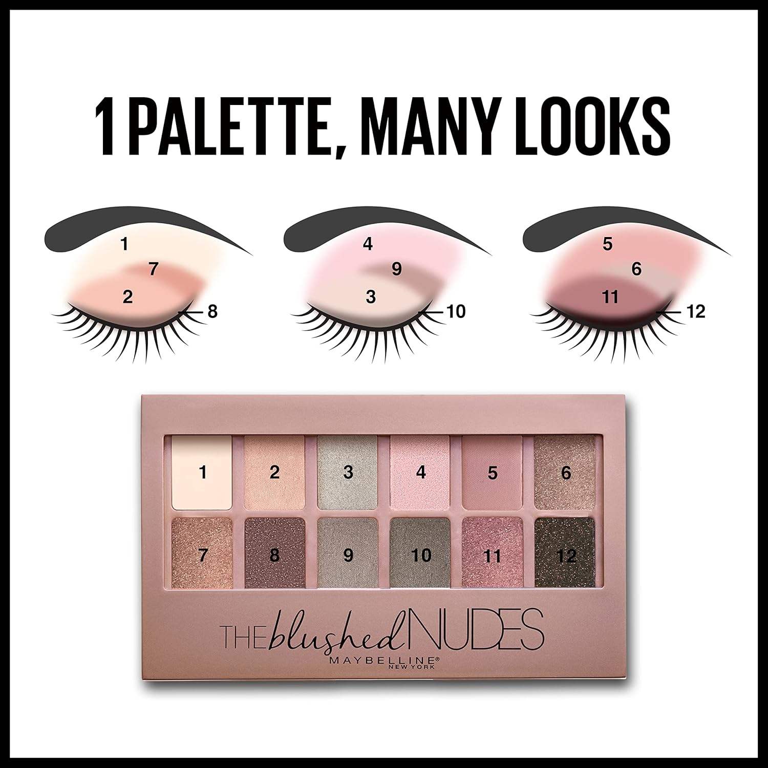 MAYBELLINE The Blushed Nudes Palette in Nude - 12 Shades