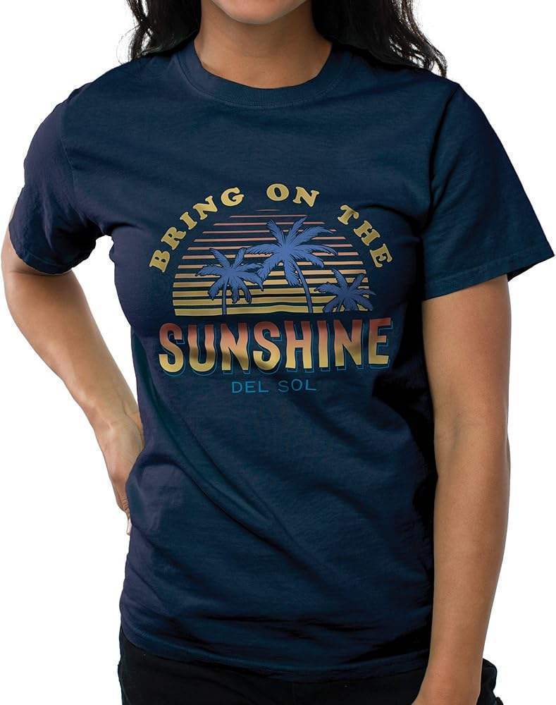 Women Crew Tee - Bring On The Sunshine - Indigo by DelSol for Women - 1 Pc T-Shirt (Medium)