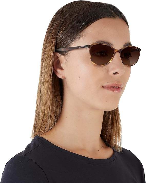 Emporio Armani AR 8043-H 5026-T5 - Dark Havana-Brown Polarized by Giorgio Armani for Women - 54-18-135 mm Sunglasses