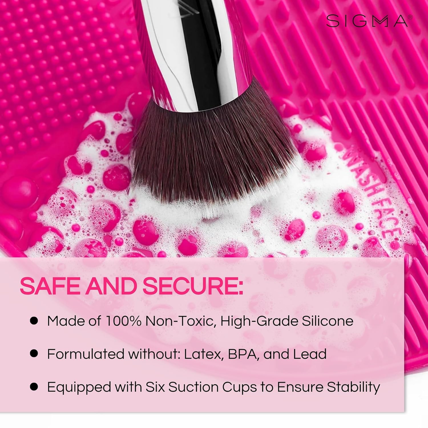 Sigma Spa Express Brush Cleaning Mat - Pink by SIGMA for Women - 1 Pc Brush Cleaner