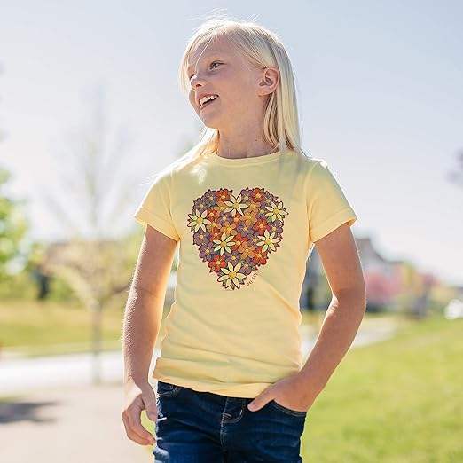 Kids Crew Tee - I Heart Flowers by DelSol for Kids - 1 Pc T-Shirt (YM)