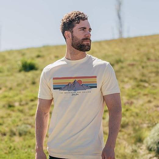Men Classic Crew Tee - Mountain Calling by DelSol for Men - 1 Pc T-Shirt (XL)