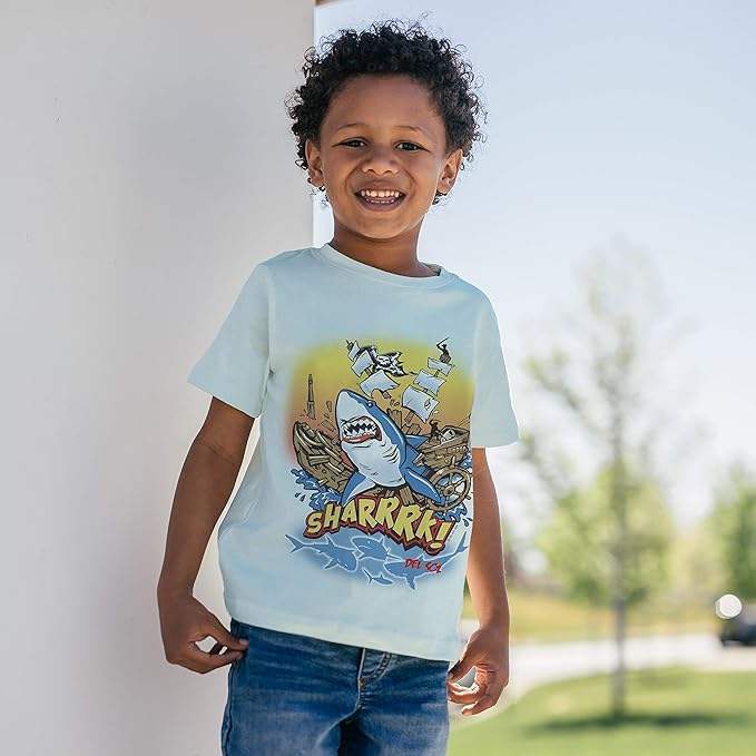 Kids Crew Tee - Sharrrk by DelSol for Kids - 1 Pc T-Shirt (YL)