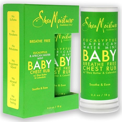 Eucalyptus and African Water Mint Baby Chest Rub - Pack of 2 by Shea Moisture for Unisex - 0.6 oz Ointment