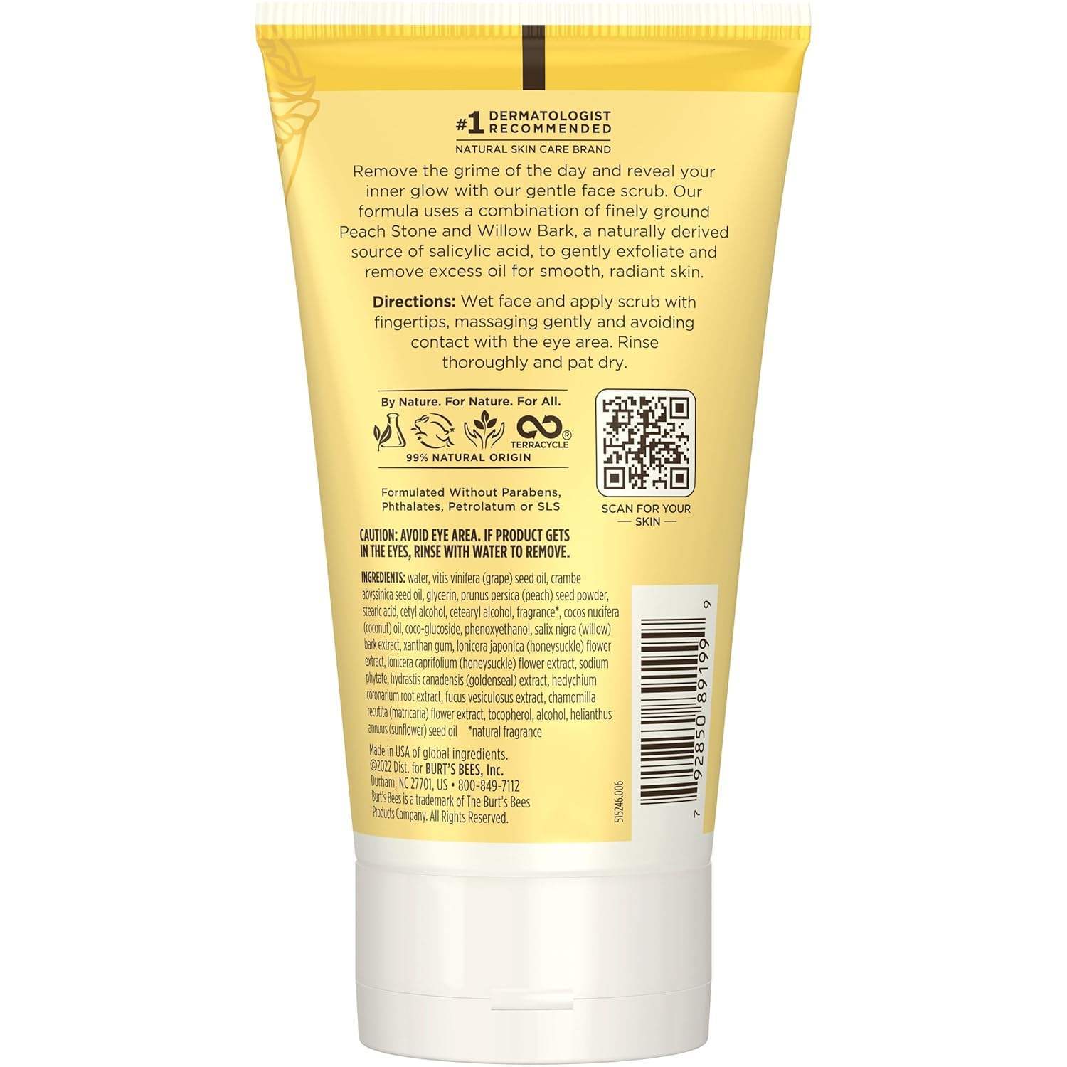 Peach and Willow Bark Deep Pore Scrub by Burts Bees for Women - 4 oz Scrub