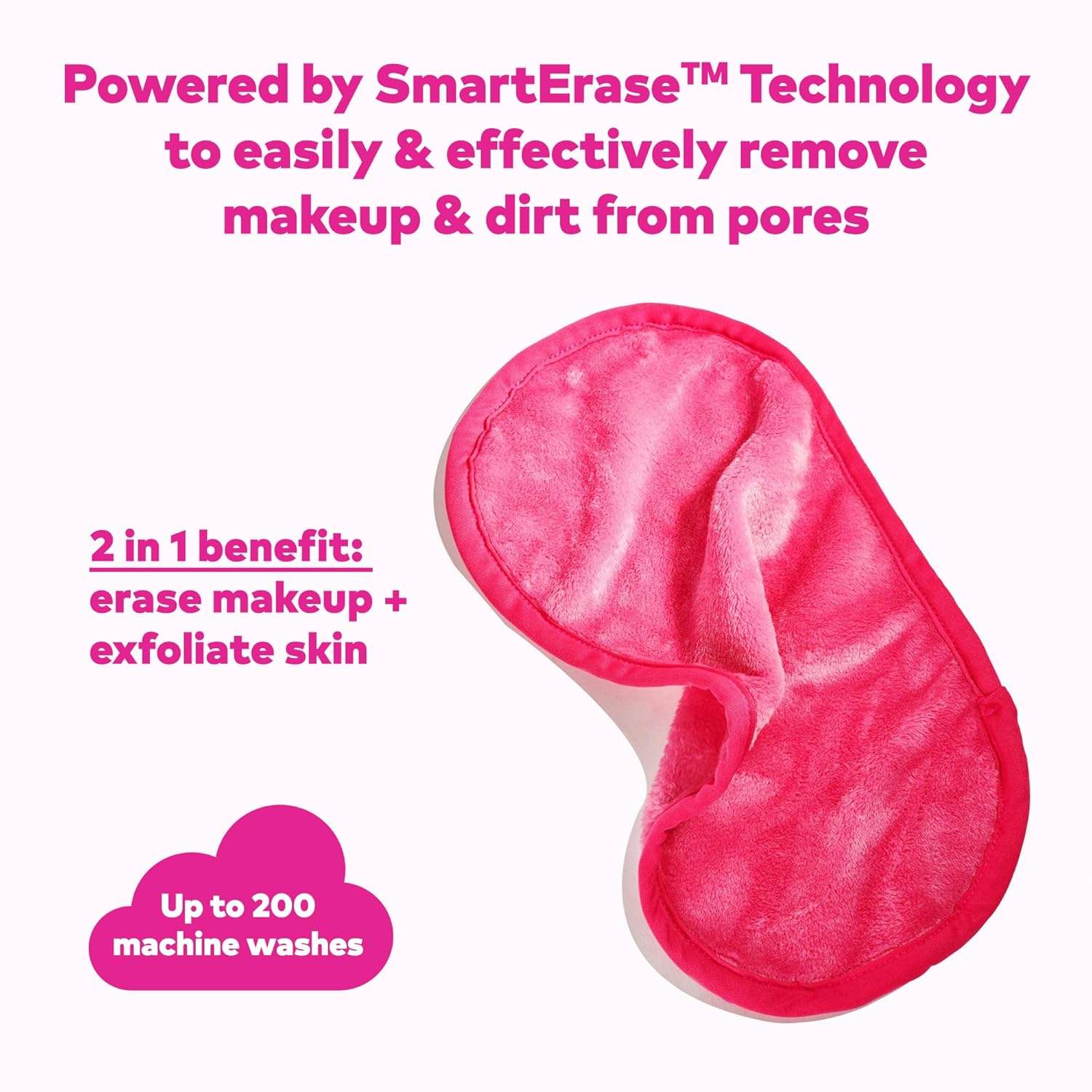 Makeup Remover Cloth - Pink by MakeUp Eraser for Women - 1 Pc Cloth