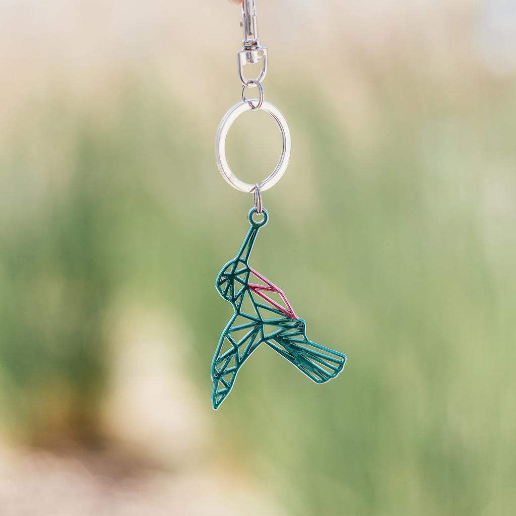 Color-Changing Key Chain Metal Hummingbird - Green by DelSol for Women - 1 Pc Keychain - Pack of 3