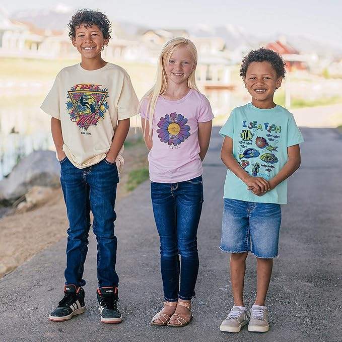 Kids Crew Tee - I Sea Fish - Chill by DelSol for Kids - 1 Pc T-Shirt (4T)