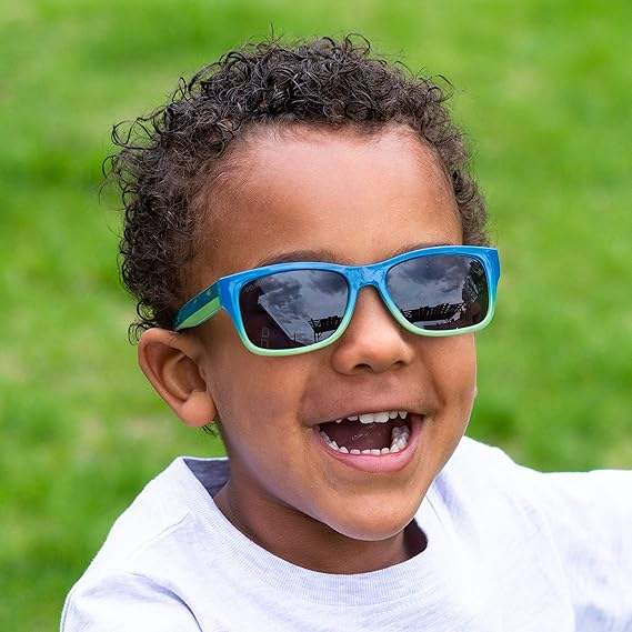 Kids Solize Hello Summer - Blue and Yellow to Green by DelSol for Kids - 1 Pc Sunglasses