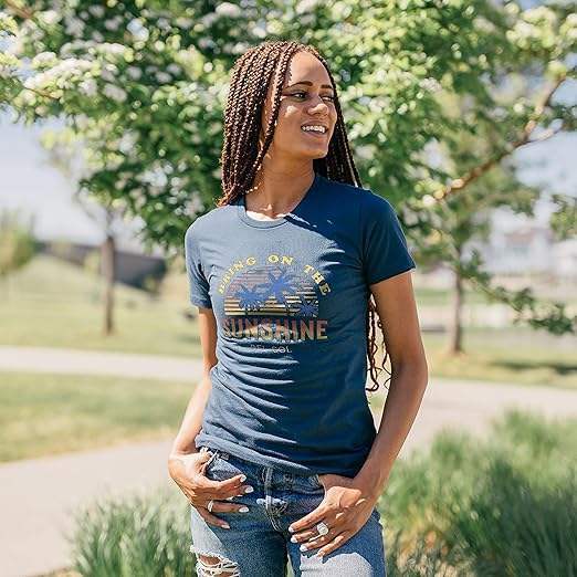 Women Crew Tee - Bring On The Sunshine - Indigo by DelSol for Women - 1 Pc T-Shirt (XL)