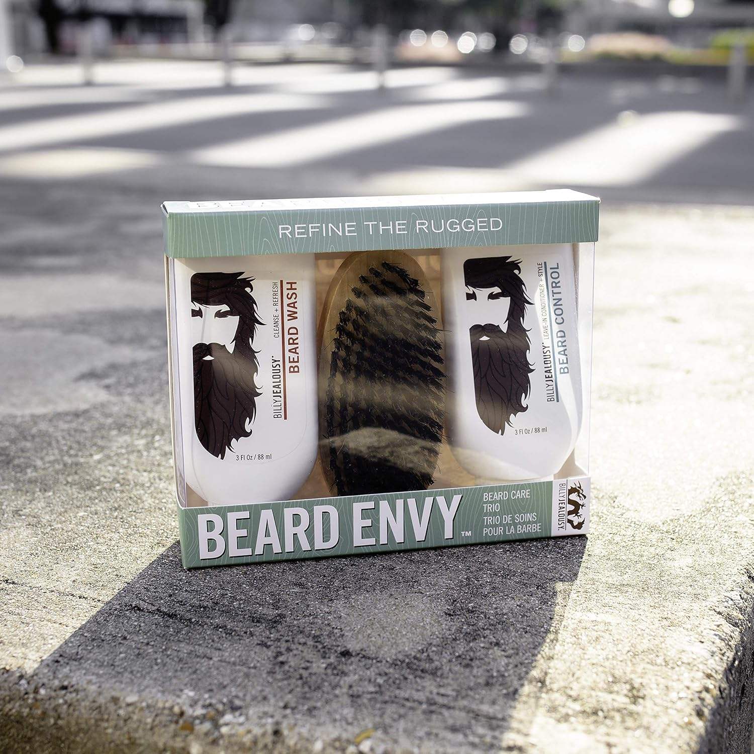 Beard Envy Kit by Billy Jealousy for Men - 3 Pc 3oz Beard Wash, 3oz Beard Control, Brush