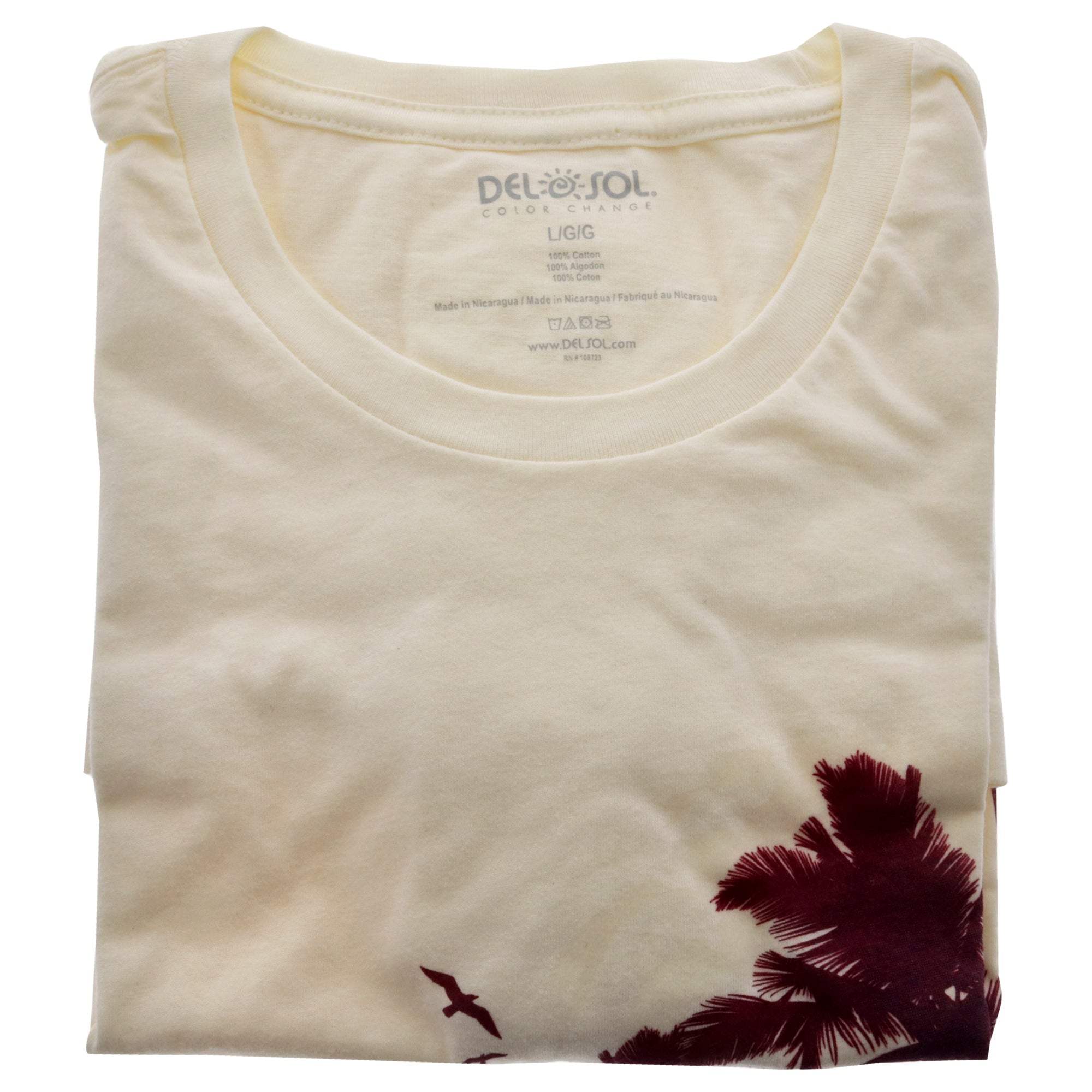 Womens Boyfriend Tee - Palms and Floral Sunset by Delsol for Women - 1 Pc T-Shirt (XL)