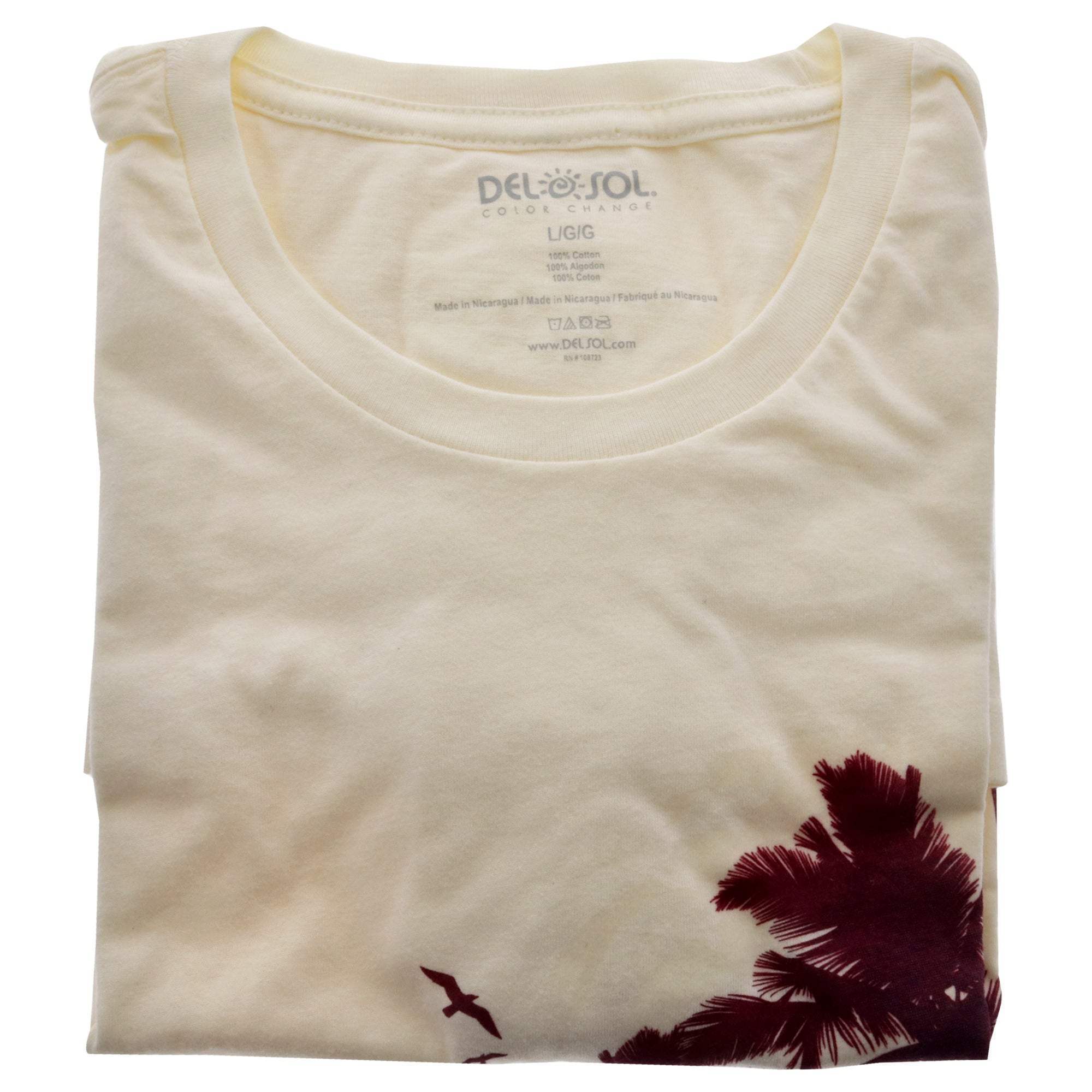Womens Boyfriend Tee - Palms And Floral Sunset by Delsol for Women - 1 Pc T-Shirt (S)