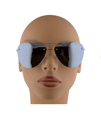 Prada SPS 53R 1BC-5K2 - Silver-Green Silver by Prada for Women - 57-14-135 mm Sunglasses