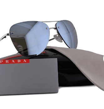 Prada SPS 53R 1BC-5K2 - Silver-Green Silver by Prada for Women - 57-14-135 mm Sunglasses