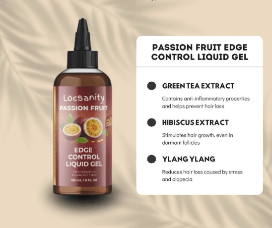 Locsanity Passion Fruit Edge Control Liquid Gel - Ylang Ylang Hibiscus Green Tea
