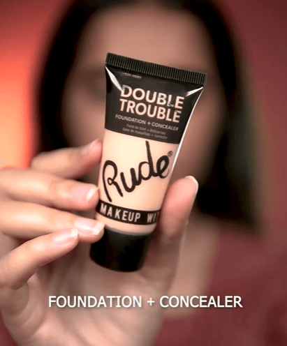 RUDE Double Trouble Foundation + Concealer Acrylic Display Set, 108 Pieces
