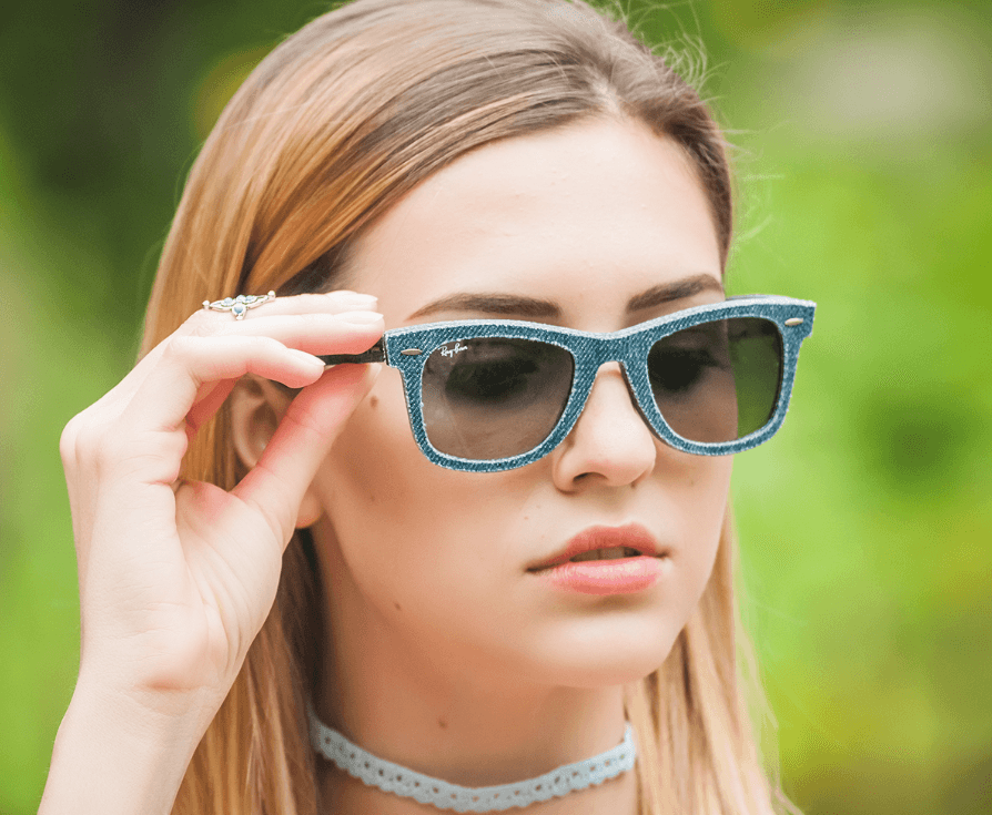 Ray Ban RB 2140 1163/71 Wayfarer Denim - Blue Denim Blue/Grey Gradient by Ray Ban for Unisex - 50-22-150 mm Sunglasses