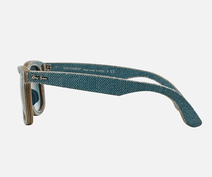 Ray Ban RB 2140 1194-30 Wayfarer Denim - Blue Denim Blue-Silver Flash by Ray Ban for Unisex - 50-22-150 mm Sunglasses
