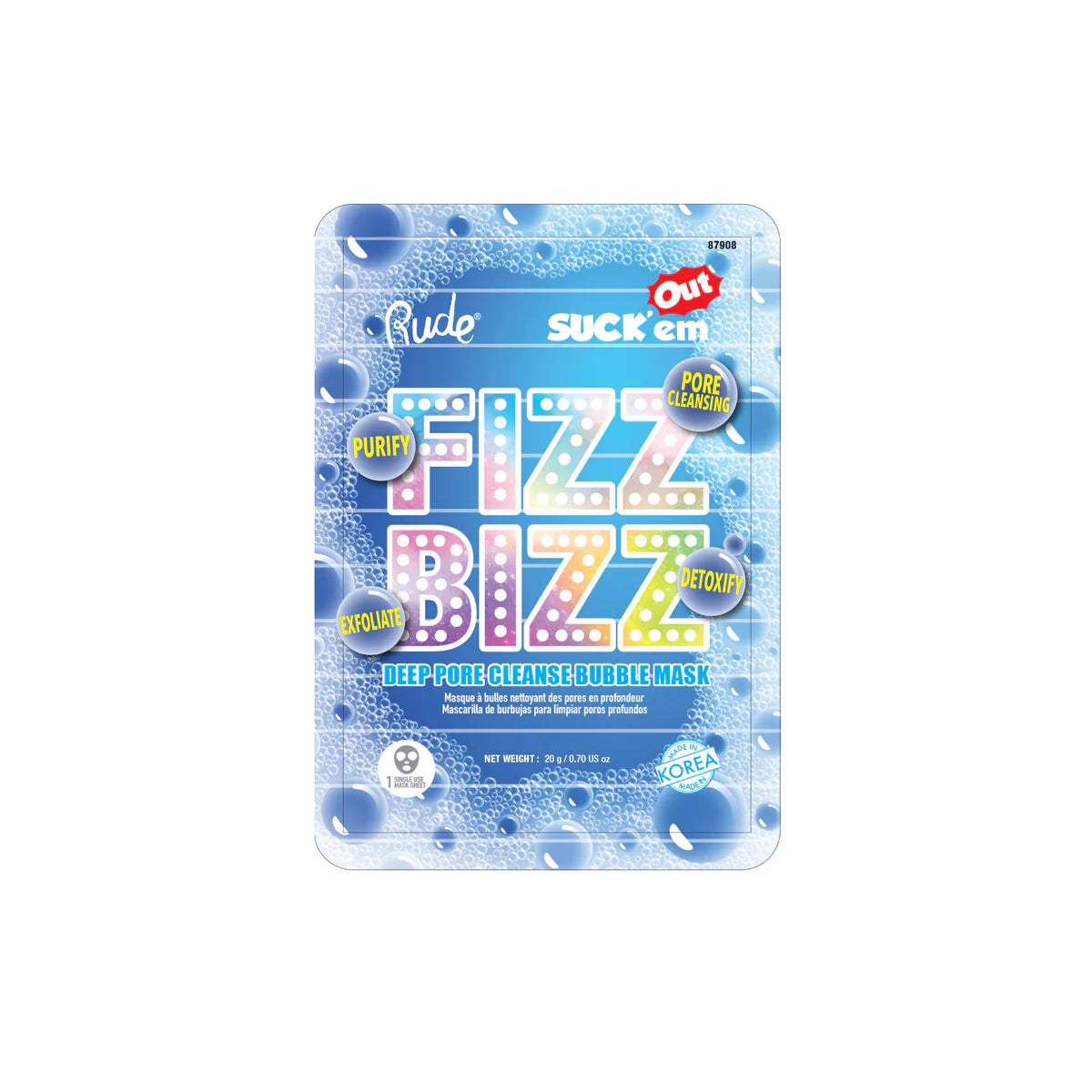 RUDE Fizz Bizz Deep Cleanse Bubble Mask, Pack of 5