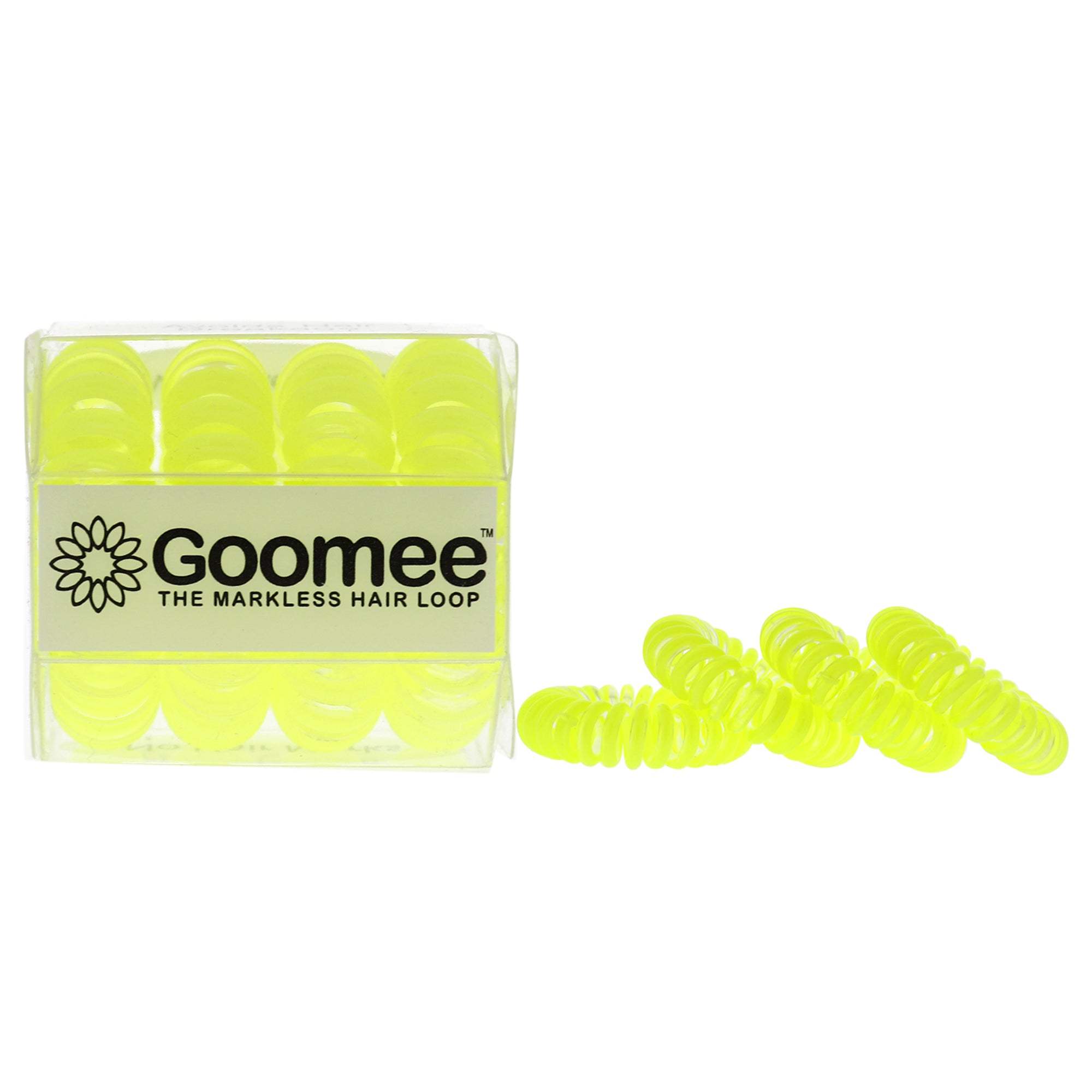 The Markless Hair Loop Set - Yolo Yellow by Goomee for Women - 4 Pc Hair Tie