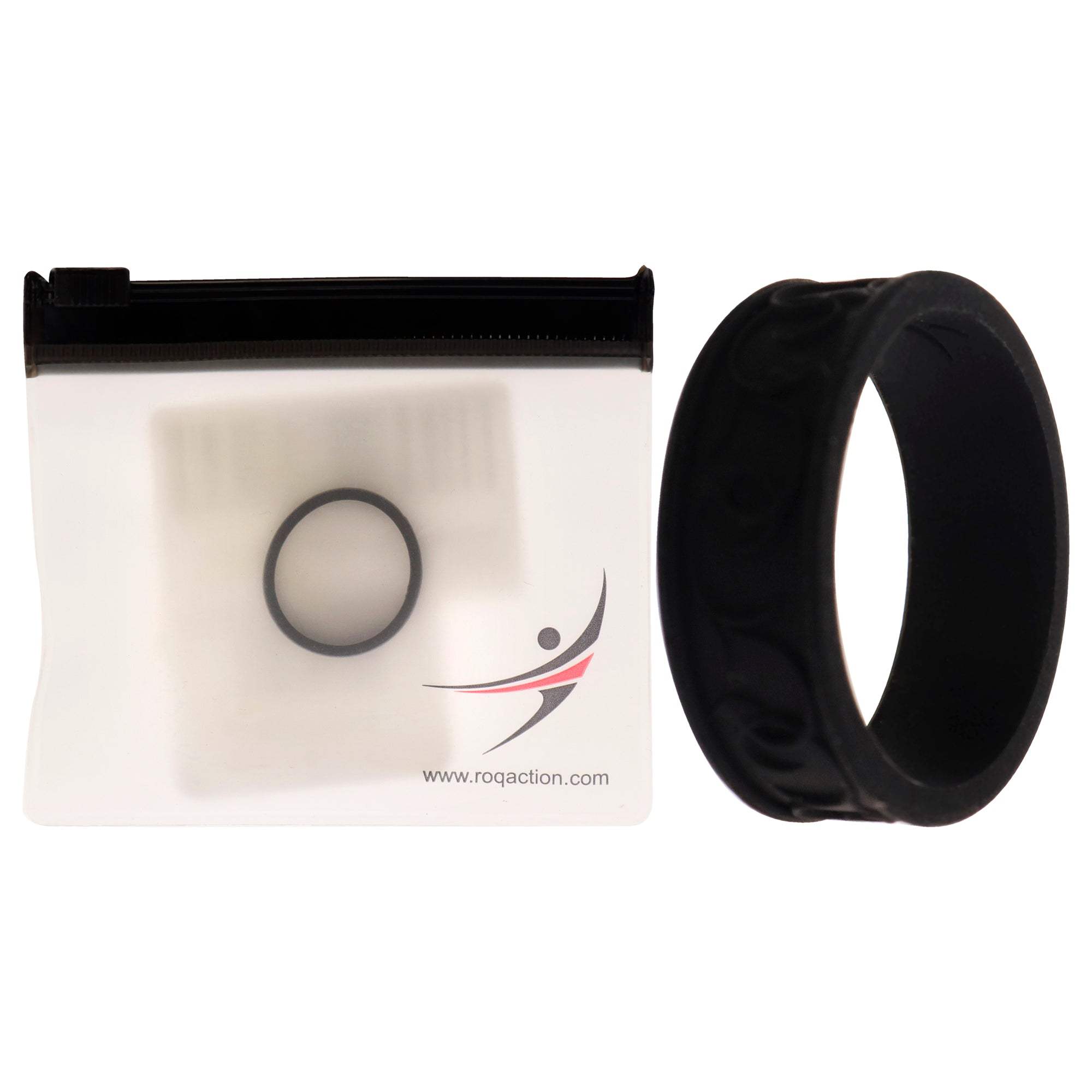 Silicone Wedding Flower Ring - Black by ROQ for Women - 9 mm Ring