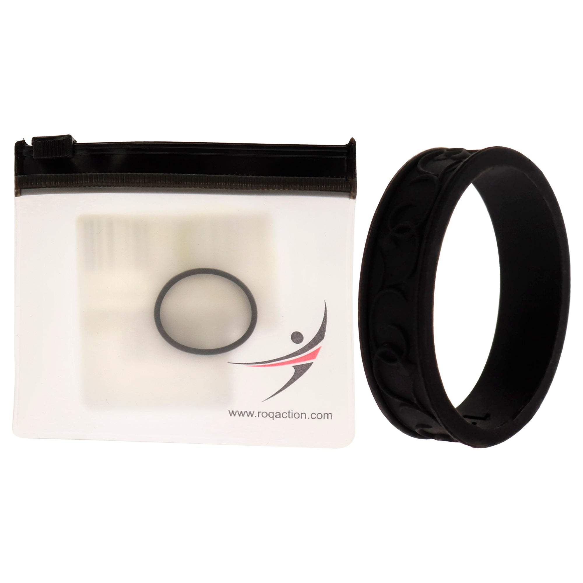 Silicone Wedding Flower Ring - Black by ROQ for Women - 11 mm Ring