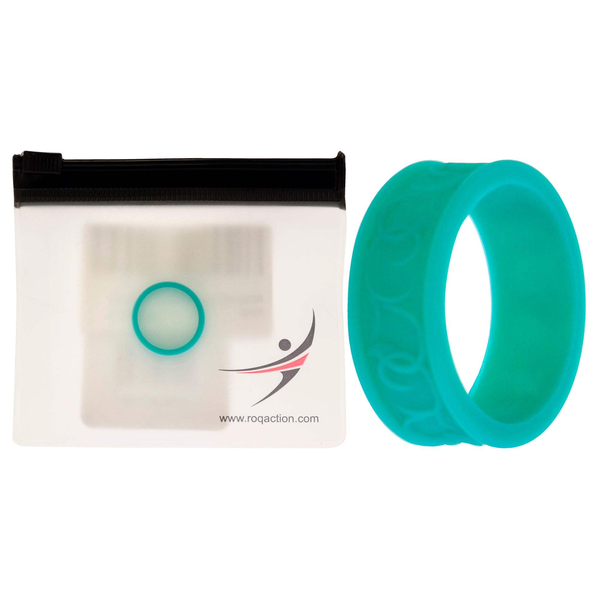Silicone Wedding Flower Ring - Turquoise by ROQ for Women - 5 mm Ring
