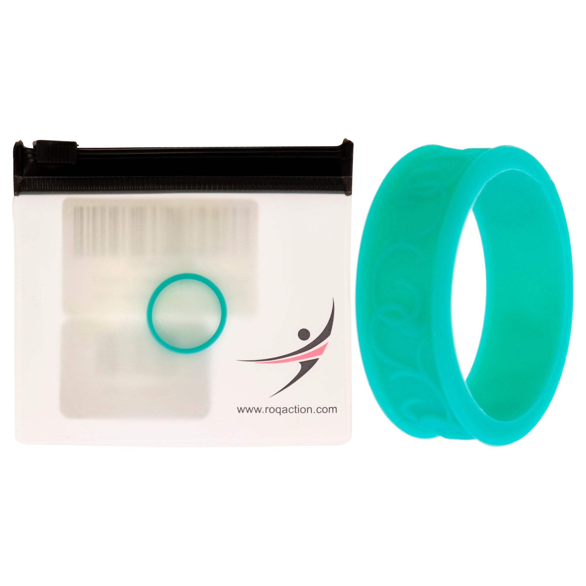 Silicone Wedding Flower Ring - Turquoise by ROQ for Women - 7 mm Ring