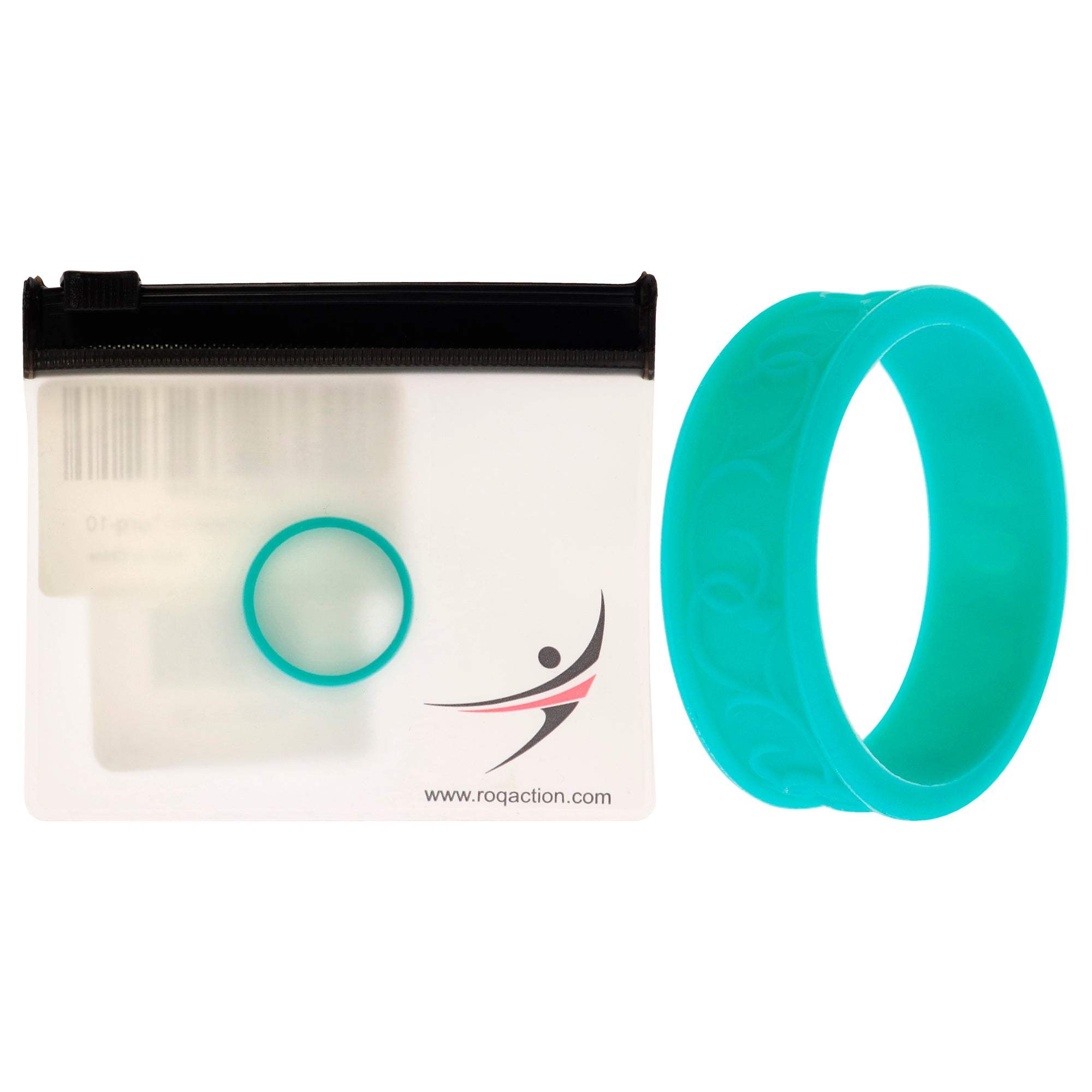Silicone Wedding Flower Ring - Turquoise by ROQ for Women - 10 mm Ring