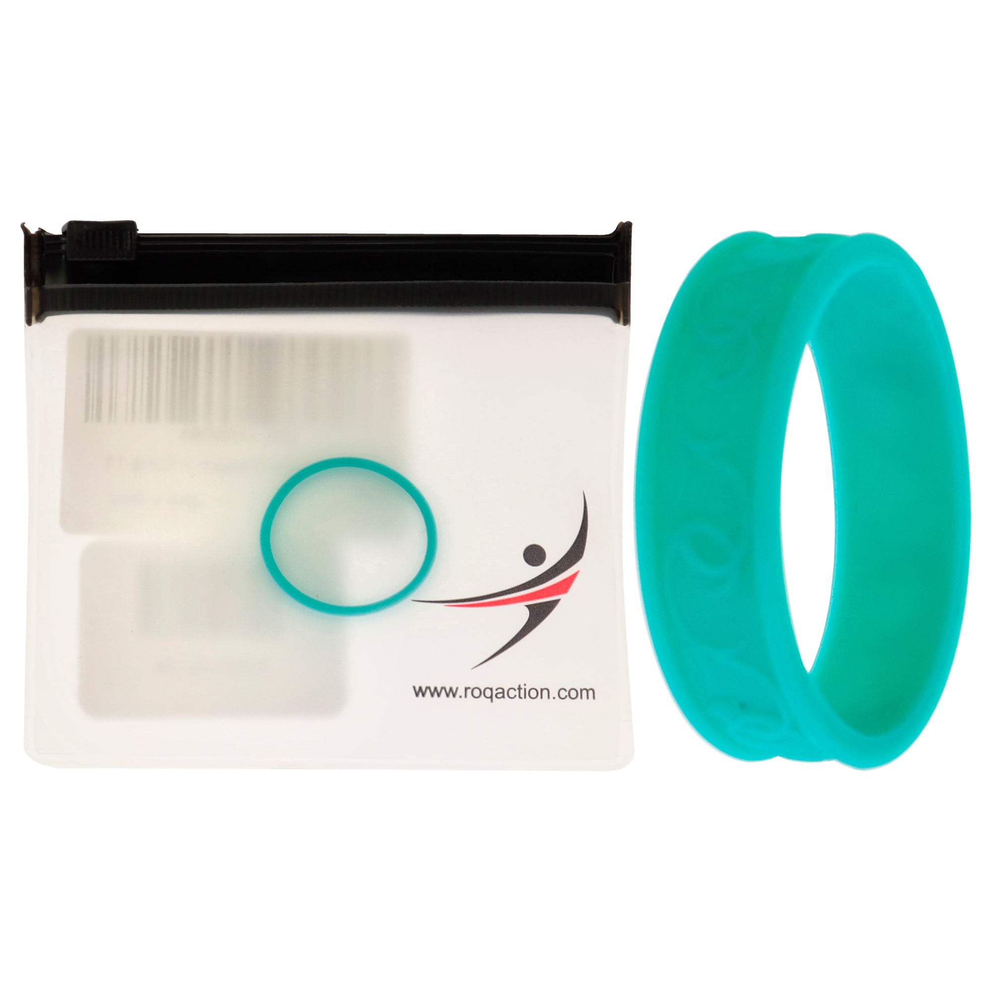 Silicone Wedding Flower Ring - Turquoise by ROQ for Women - 11 mm Ring