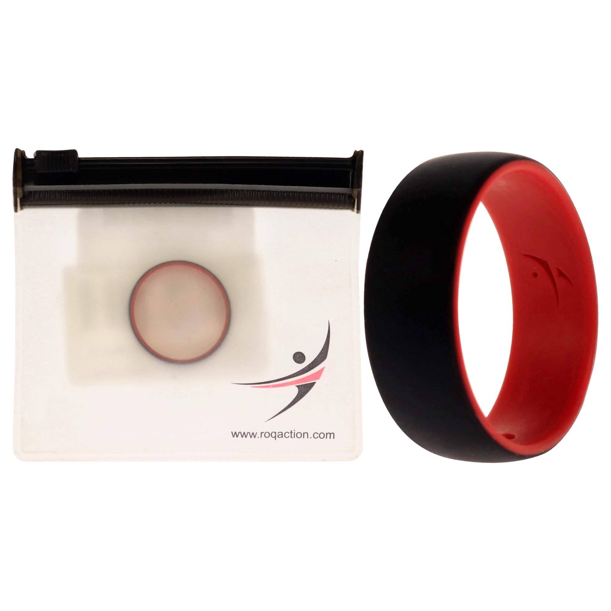 Silicone Wedding 2Layer Dome Ring - Red-Black by ROQ for Men - 13 mm Ring