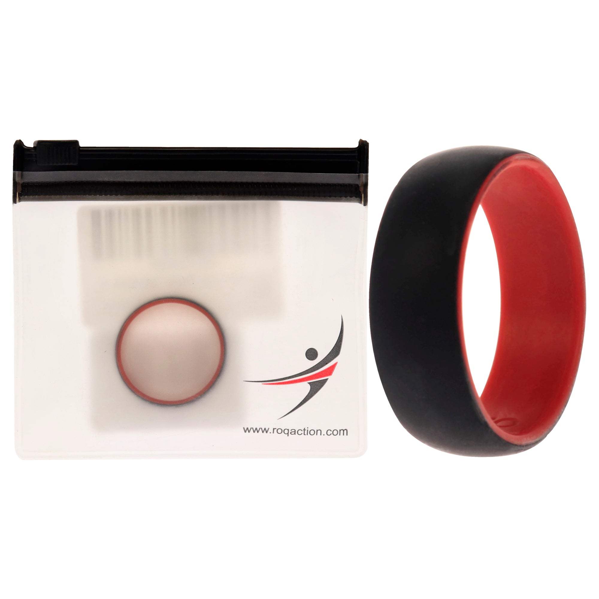 Silicone2Layer Dome Ring - Red-Black by ROQ for Men - 16 mm Ring