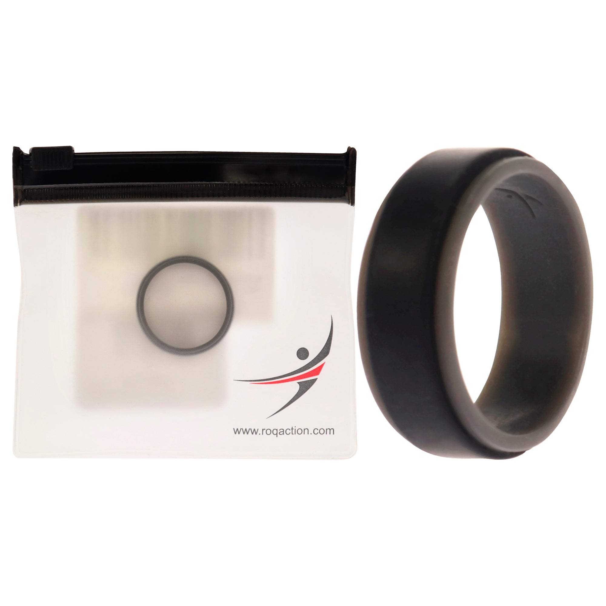 Silicone Wedding 2Layer Step Ring - Grey-Black by ROQ for Men - 11 mm Ring