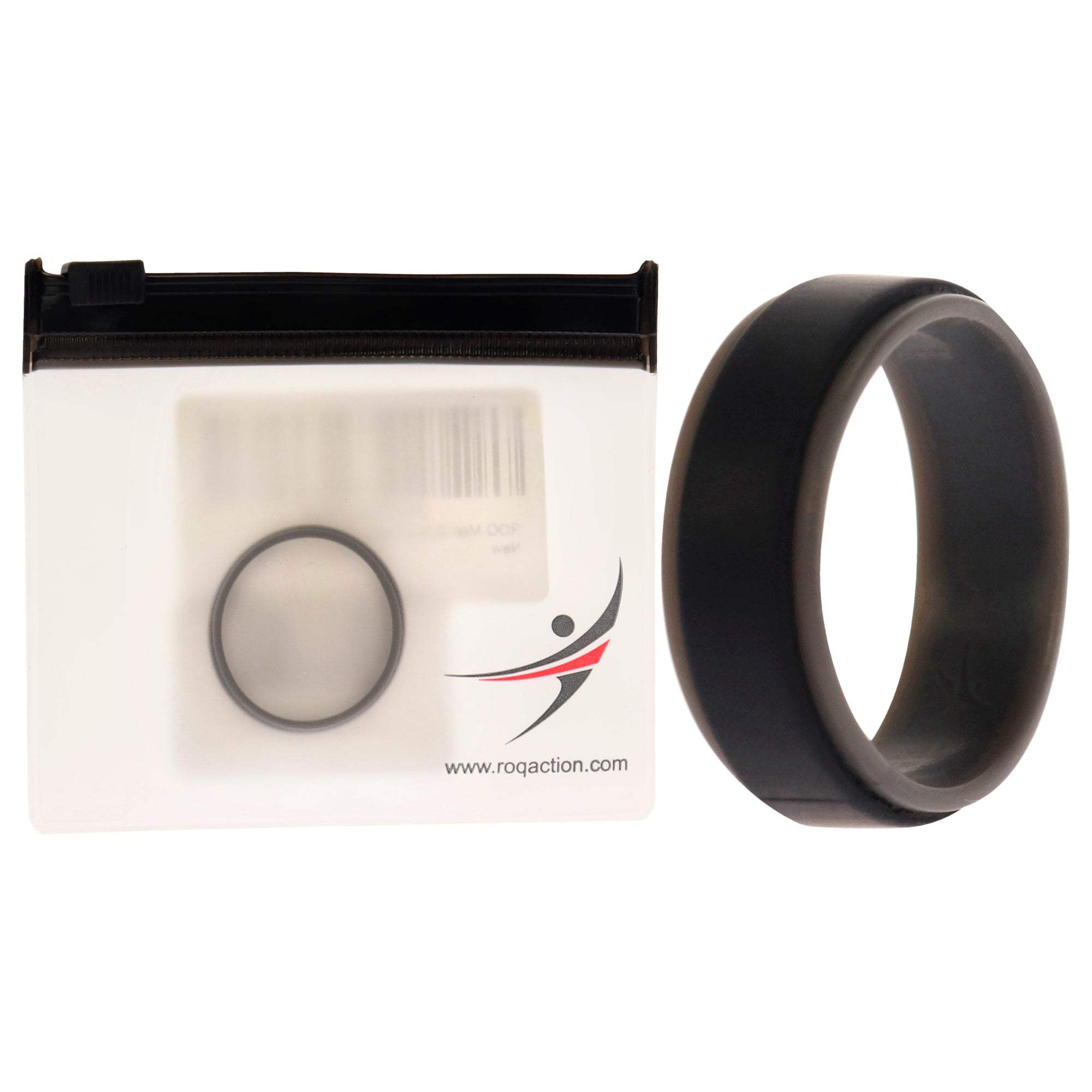 Silicone Wedding 2Layer Step Ring - Grey-Black by ROQ for Men - 15 mm Ring