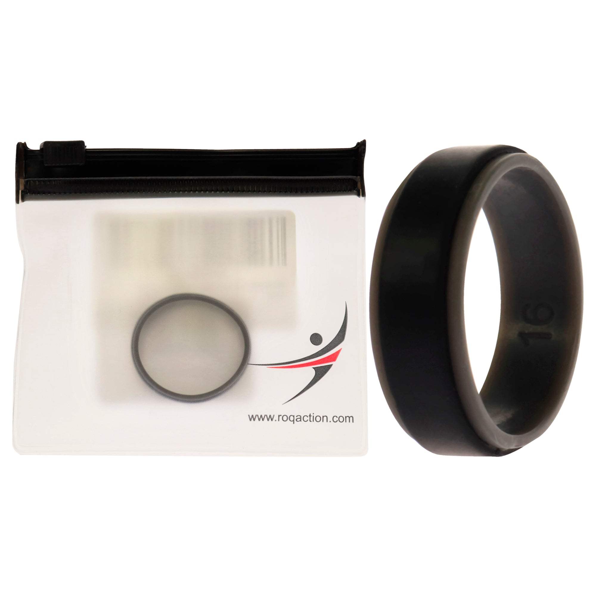 Silicone Wedding 2Layer Step Ring - Grey-Black by ROQ for Men - 16 mm Ring
